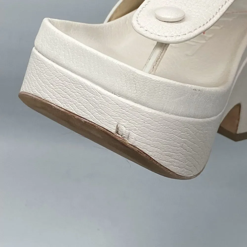 Loewe Ease leather platform thong sandals size 38